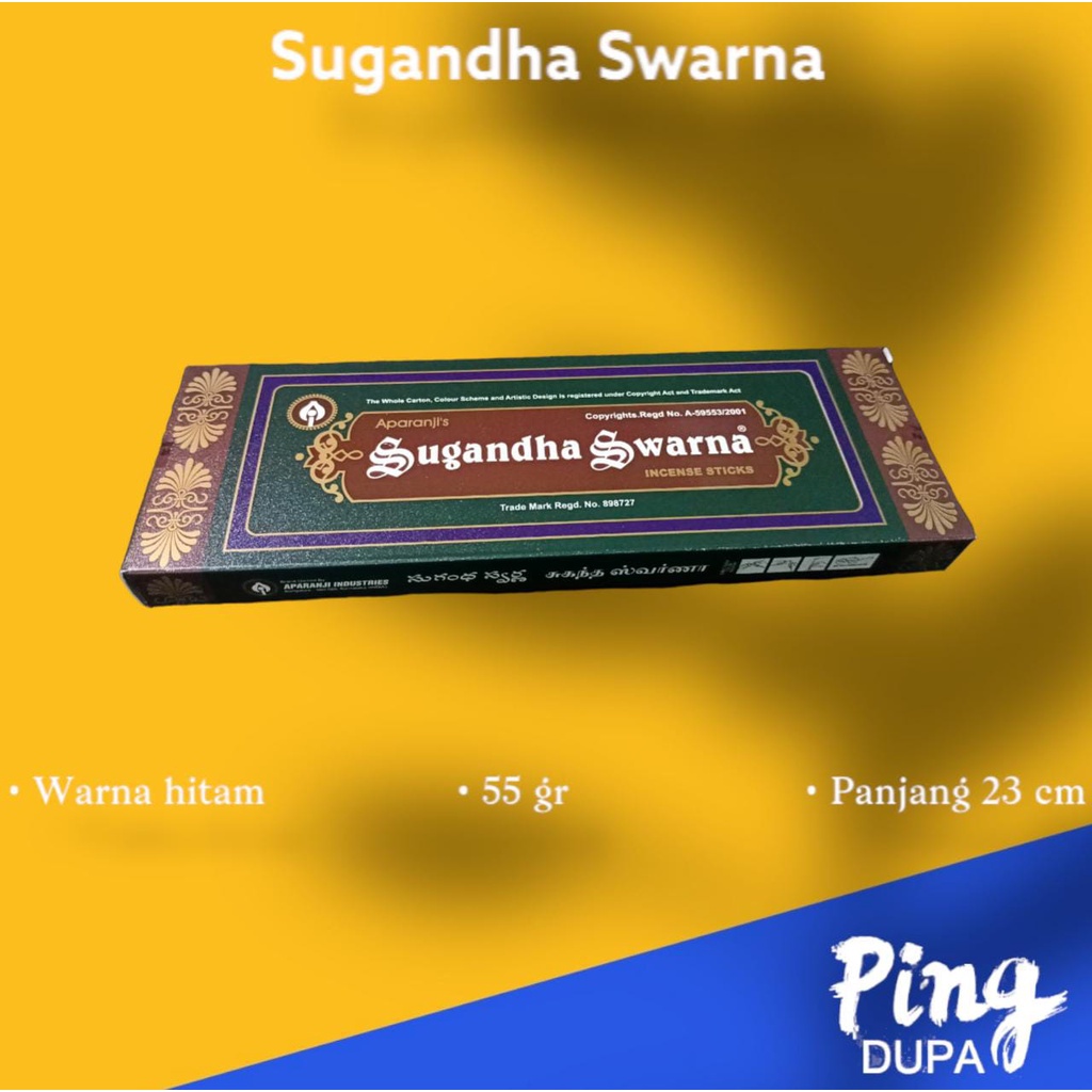 Dupa India Sugandha Swarna Incense Stick Isi 55 gr Hio By Aparanji's