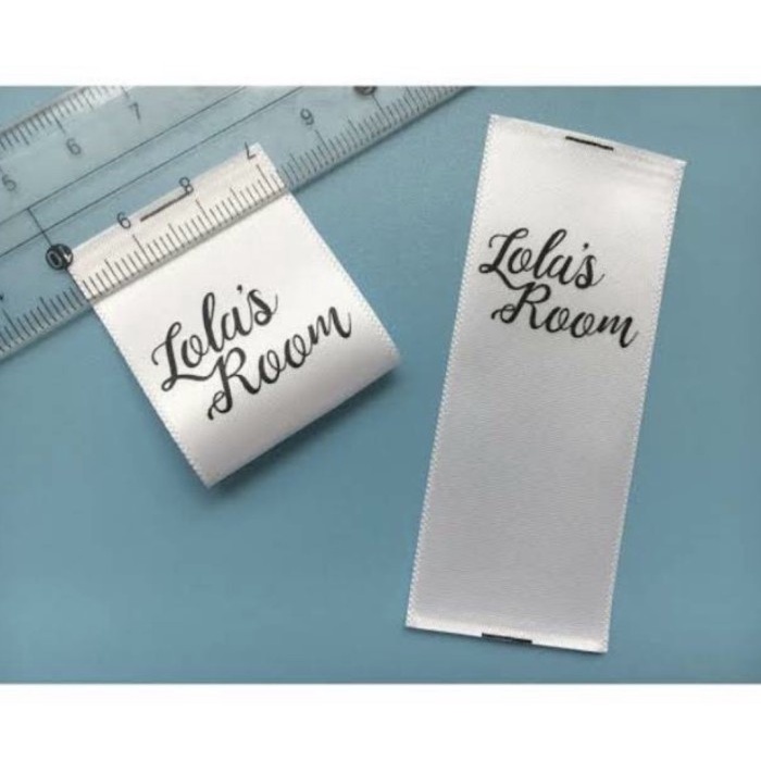 Promo cetak label satin meteran label