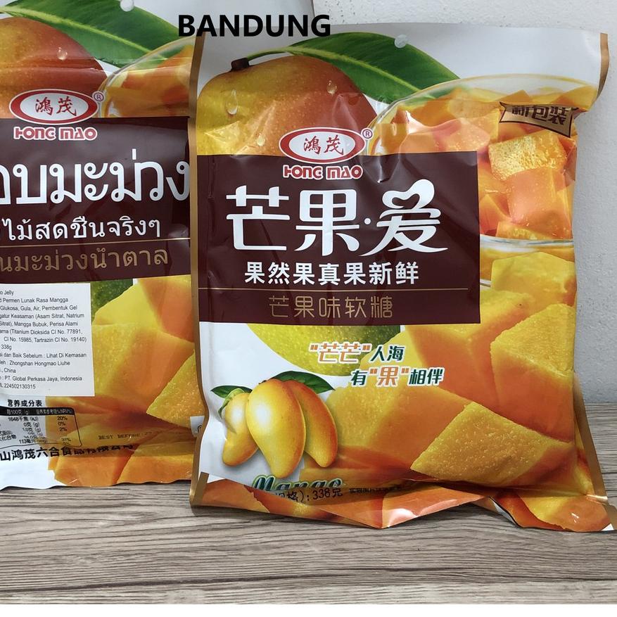 

8.8 Terlaris HONGMAO MANGO JELLY PERMEN LUNAK RASA MANGGA 340gram MANISAN MANGGA HONG MAO PERMEN MANGGA JELI