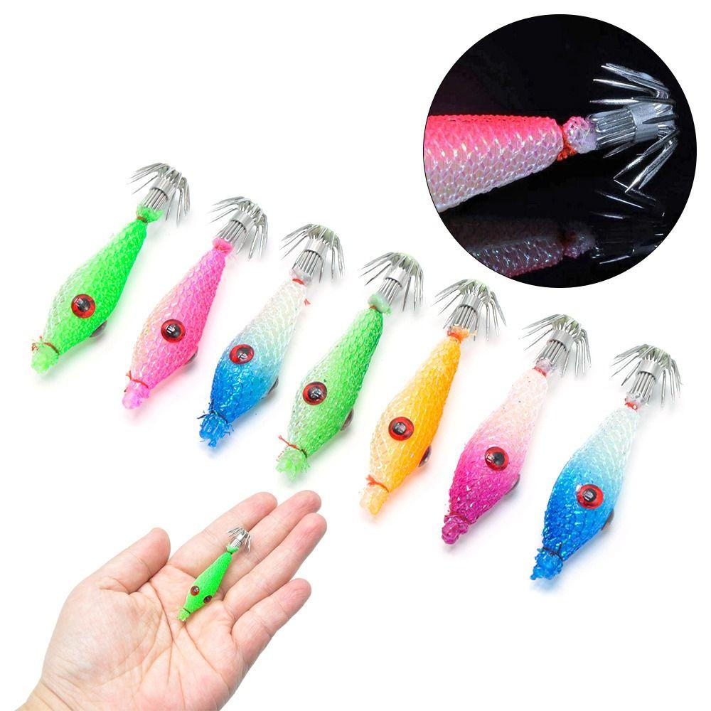 Preva 7Pcs/Pack Squid Hooks Hot Sale Mikro Mengambang Memancing Aksesoris Lembut Lure Jig