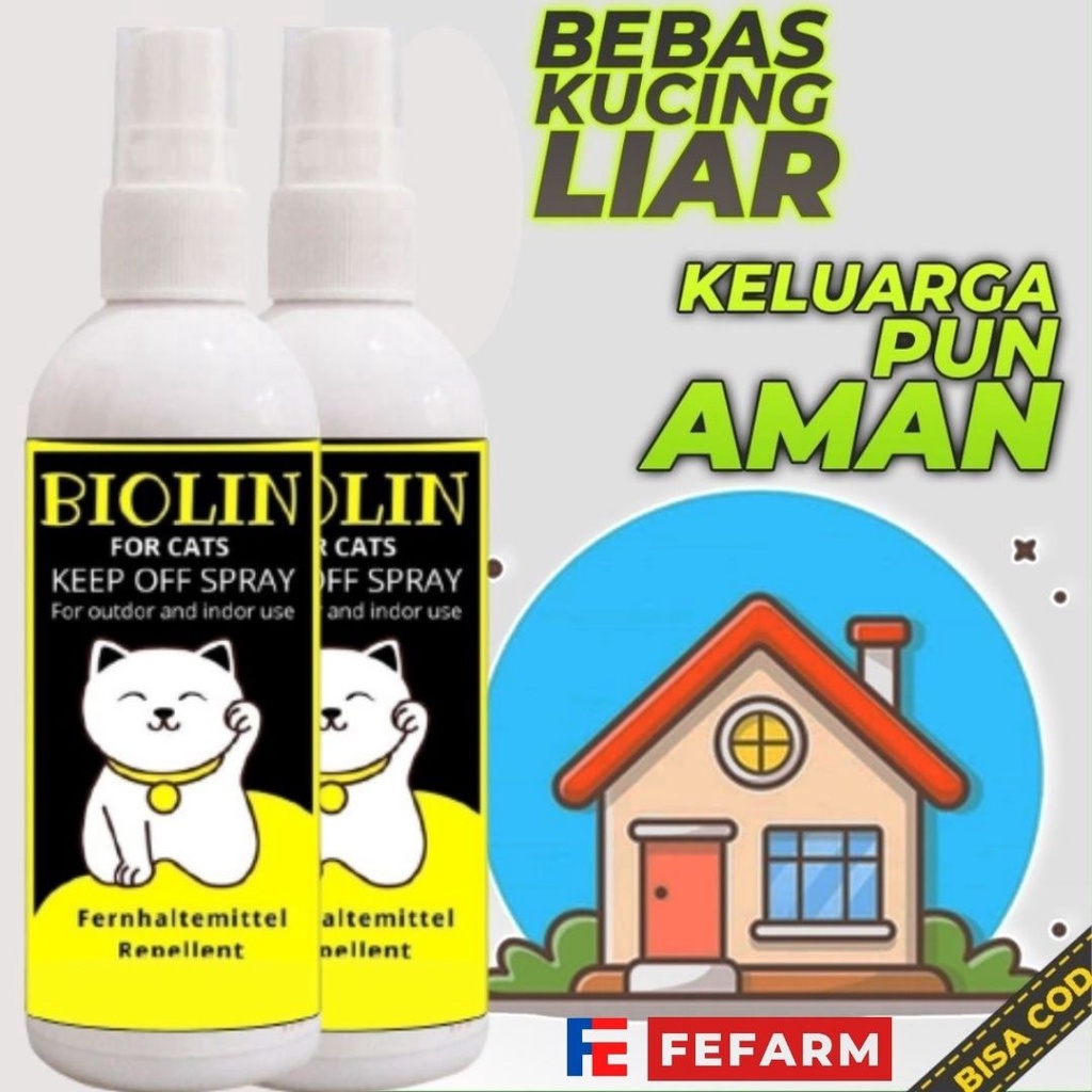 Pengusir Kucing Cat BIOLIN 120 Ml Spray Anti Kucing Melatih Kucing Bab Dan Pipis Sembarangan FEFARM