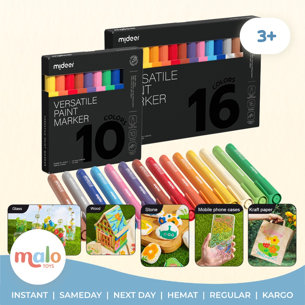

MALOTOYS - Mideer Versatile Paint Marker Spidol Semua Bidang Spidol Multifungsi Nontoxic Colour Coloring Mainan Prakarya Pewarna Menggambar Mewarnai Malo Toys