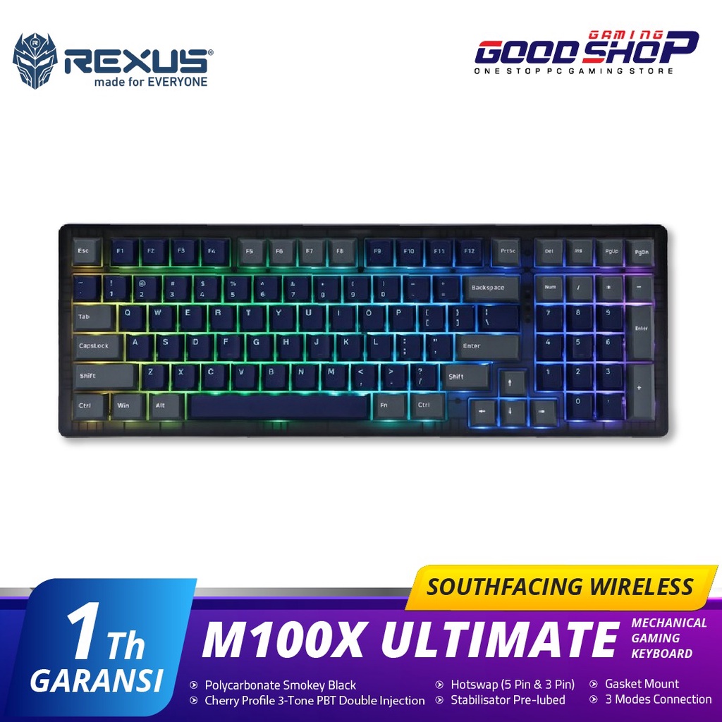 Rexus Daxa M100X Ultimate Southfacing Wireless - Gaming keyboard