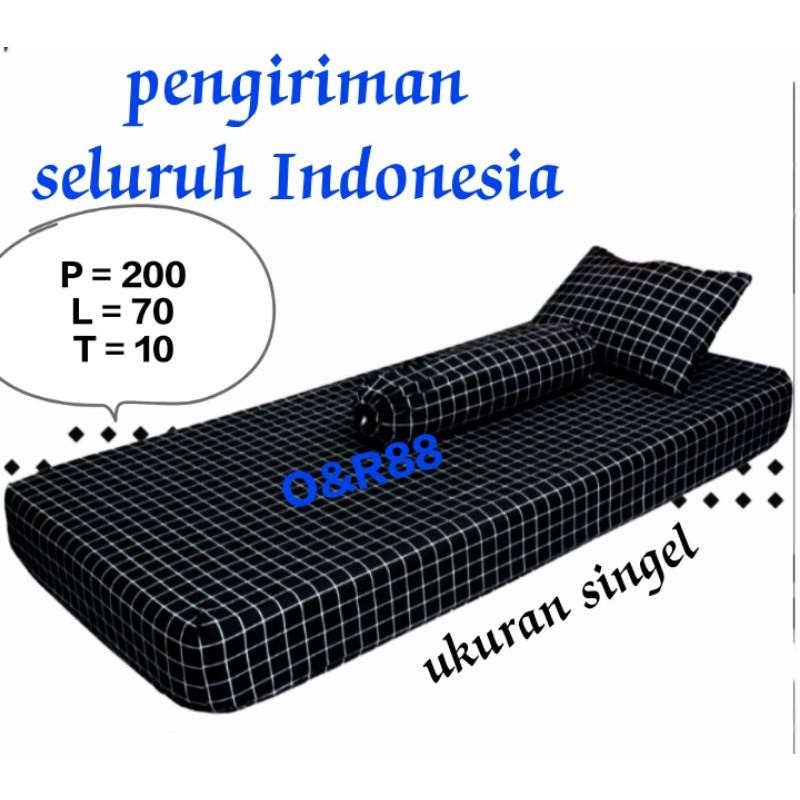 FROMO KASUR BUSA PREMIUM ukuran  200x70x10cm motif kotak hitam