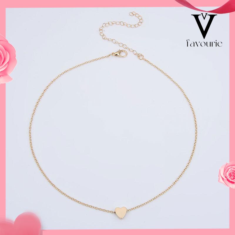 CODKalung Mini Love Glossy Stereo Liontin Rantai Klavikula Wanita-FA