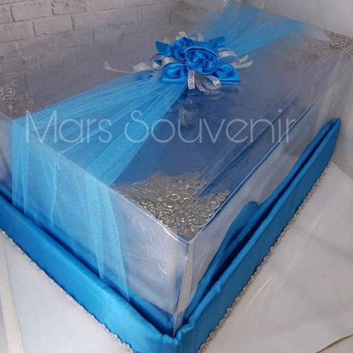 

New Kotak Hantaran - Seserahan Mika Tile 1 Set Isi 4 Box UK Sedang-