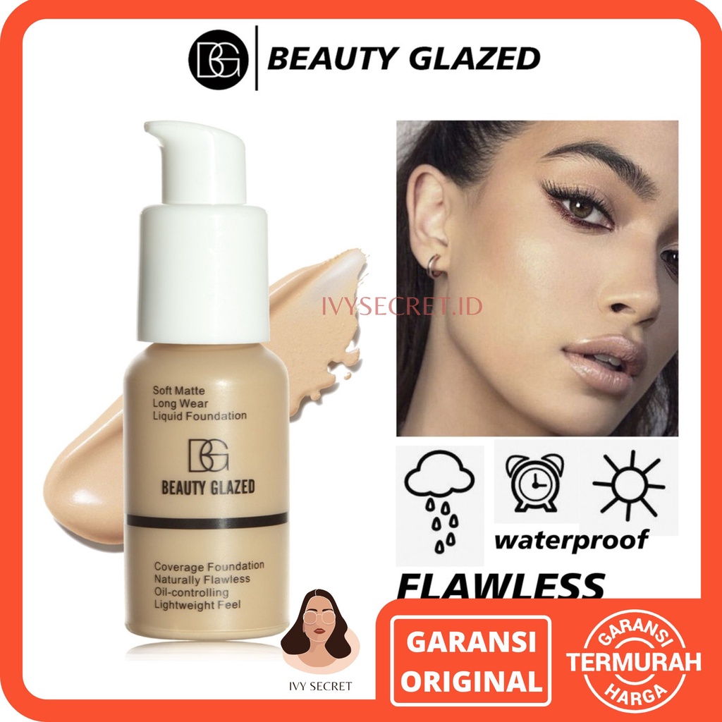 Beauty Glazed Liquid Foundation Soft Matte Foundation Oil Control Beauty Glazed Foundation Matte Foundation Waterproof Alas Bedak