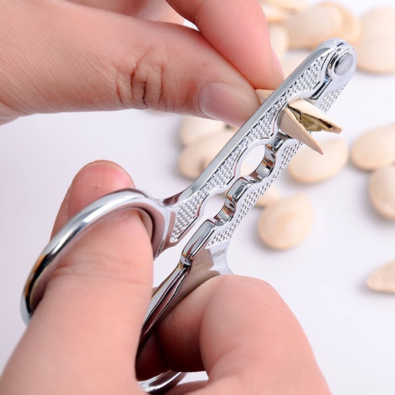 Alat Pembuka Kulit Kuaci Sunflower Seed Plier Cracker - Silver