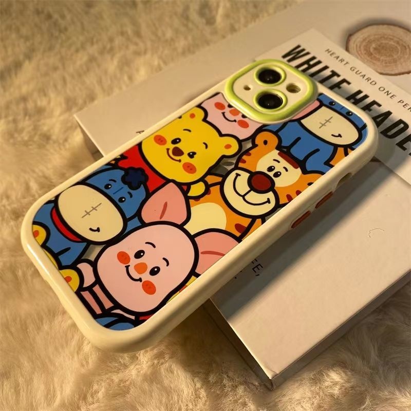 IPHONE Casing Ponsel Desain Print Piggy Pooh Dan Bear Lucu Kompatibel Dengan Iphone12 13 14 11 Pro Max X Xs Max Xr Vwdrf