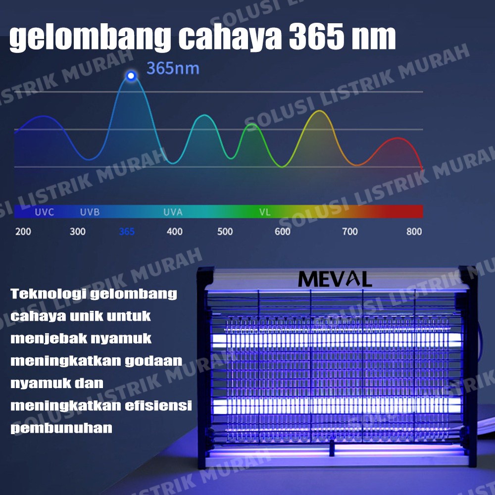 MEVAL Insect Killer Perangkap Nyamuk Serangga Lampu UV 2 Watt 6 Watt 8 Watt