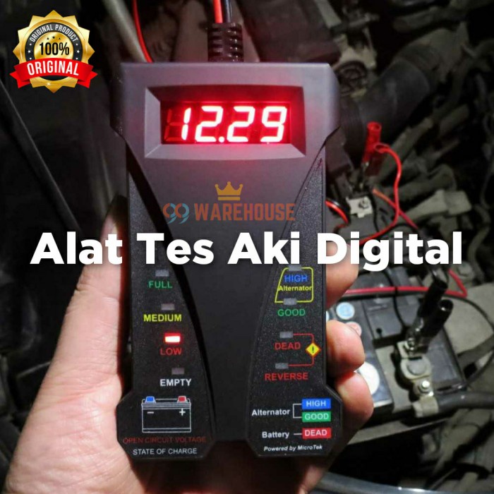 Tester Baterai Aki Mobil Motor / Tester Aki Digital 12V / Alat Tes Aki