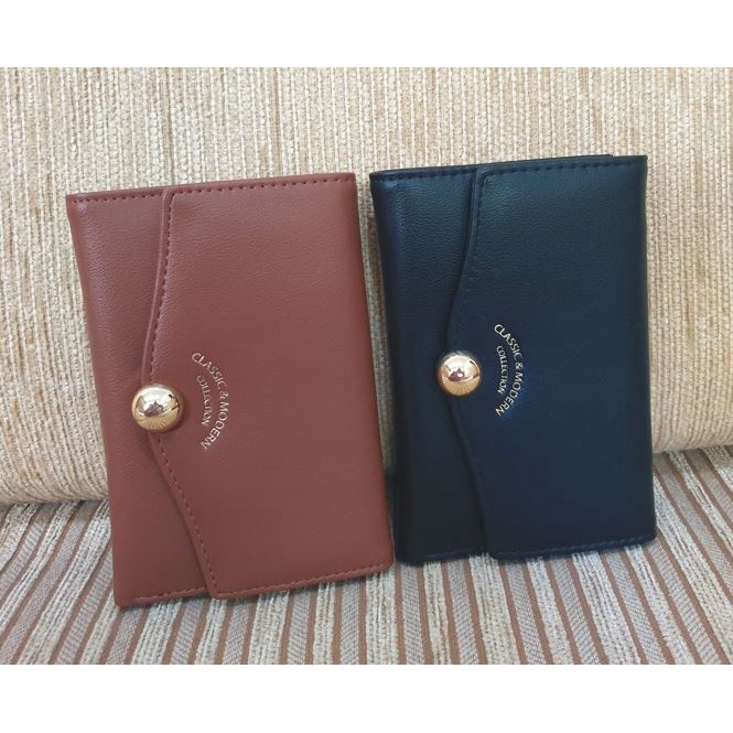 MINISO Dompet Wanita Lipat 3 Dekorasi Bola dengan Resleting