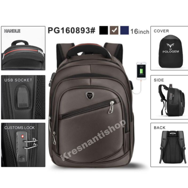 tas ransel laptop 16 inchi tas laptop polo Gem ori tas