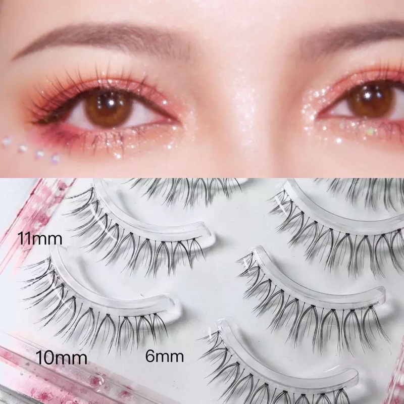 F177 - Air False Eyelashes Comic Eye Japanese Fake Eye Lashes Extension Clear Band Natural Nude Makeup Little Devil