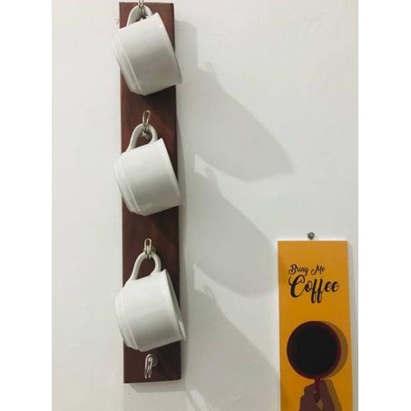 ⇒ Gantungan mug gelas kayu/ rak gelas gantung/ rak mug gantung ➹