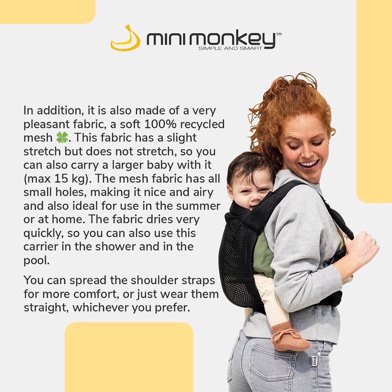 READY Mini Monkey Baby Carrier Soft Structured Carrier / Gendongan MiniMonkey