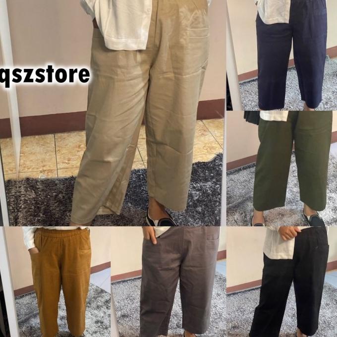 Celana Wanita Korean Style Haruka Pants Willow Jumbo Sasha Crop