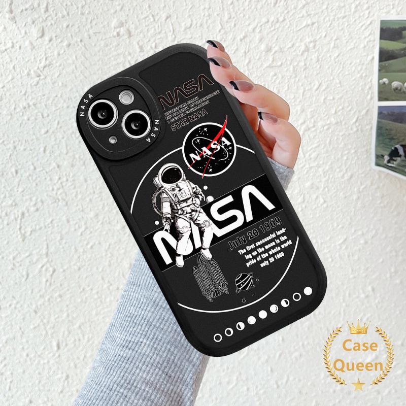 Case NASA Merk Trendy Oppo A17K A17 A57 A55 A54 A15 A95 A96 A77s A12 A16 A5s A16K A74 A76 A16E A3S A1K Reno 5Z 8 7 7Z 5F 5 6 A94 A7 A53 A9 A5 A31 A92 Soft TPU Cover Belakang