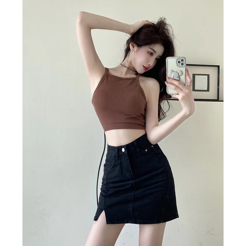 Tank Top Bra tanktop Kaos Crop Top BH Fashion Yoga Bra Sport Trendy Kekinian Style Streetwear sexy tanpa kawat Bra Korean