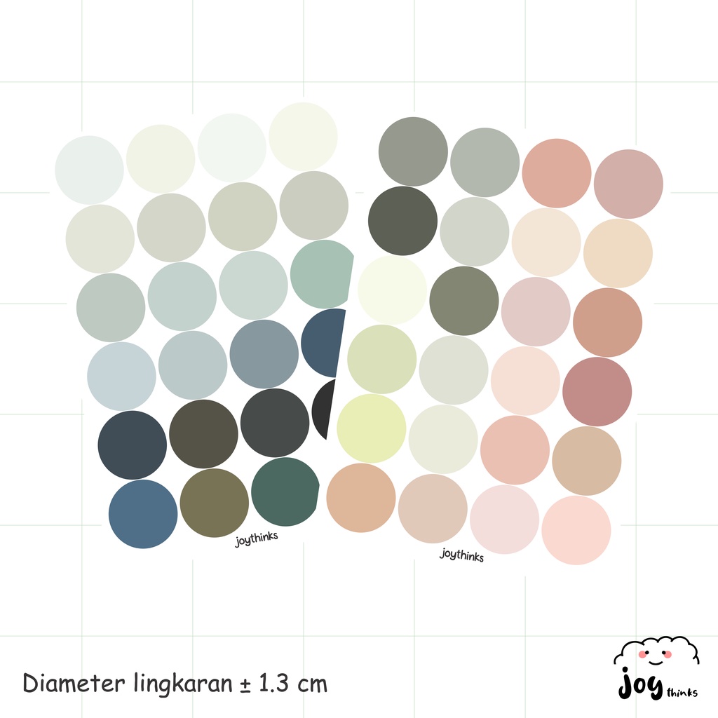 [5] BASIC STICKER DOT DECO - STIKER BULAT POLOS (ISI 24)