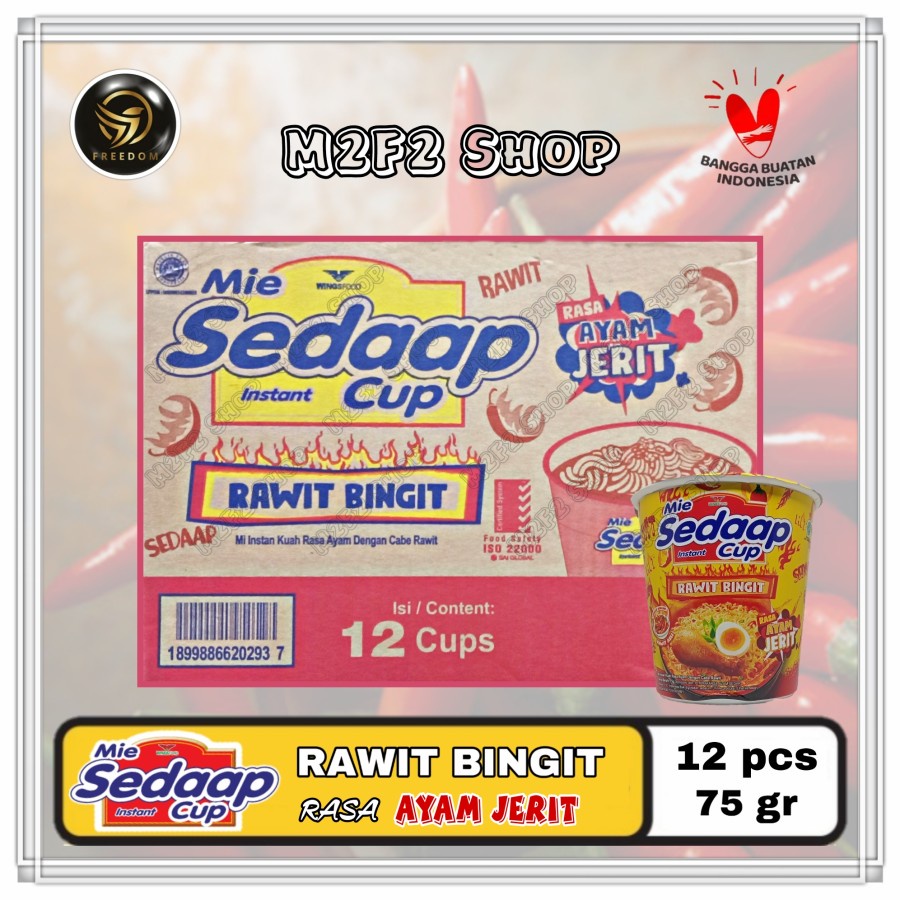 

Mie Sedaap Cup Instant Kuah Rawit Bingit Rasa Ayam Jerit - 75 gr (Kemasan Karton)