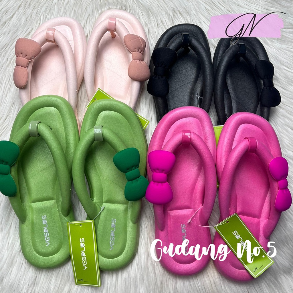GN-2024-3 Sandal Jepit Jelly Anti Slip Sandal Wanita Korean Style Import Yesplus PCU