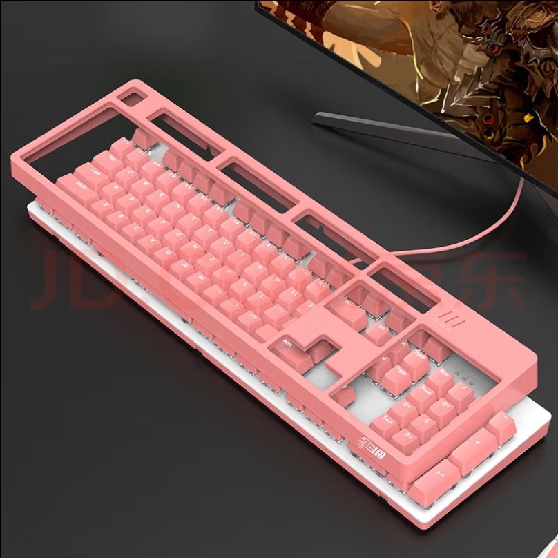 DOUYU E-sports 3-piece set (headset, keyboard, mouse)GAMING HEADPHONE DHG160 pink/Keyboard DKM150 pink/Mouse DMG110 pink