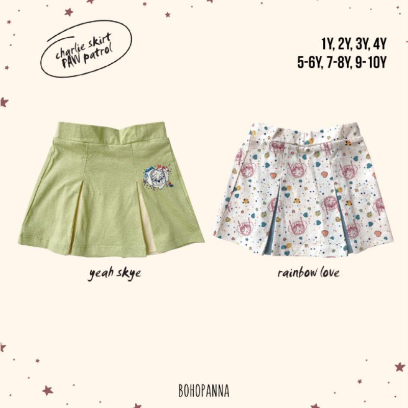 BOHOPANNA - CHARLIE TOP - CHARLIE SKIRT - ROK ANAK - BAJU ANAK - KAOS ANAK - SINGLET ANAK - BAJU CROP ANAK