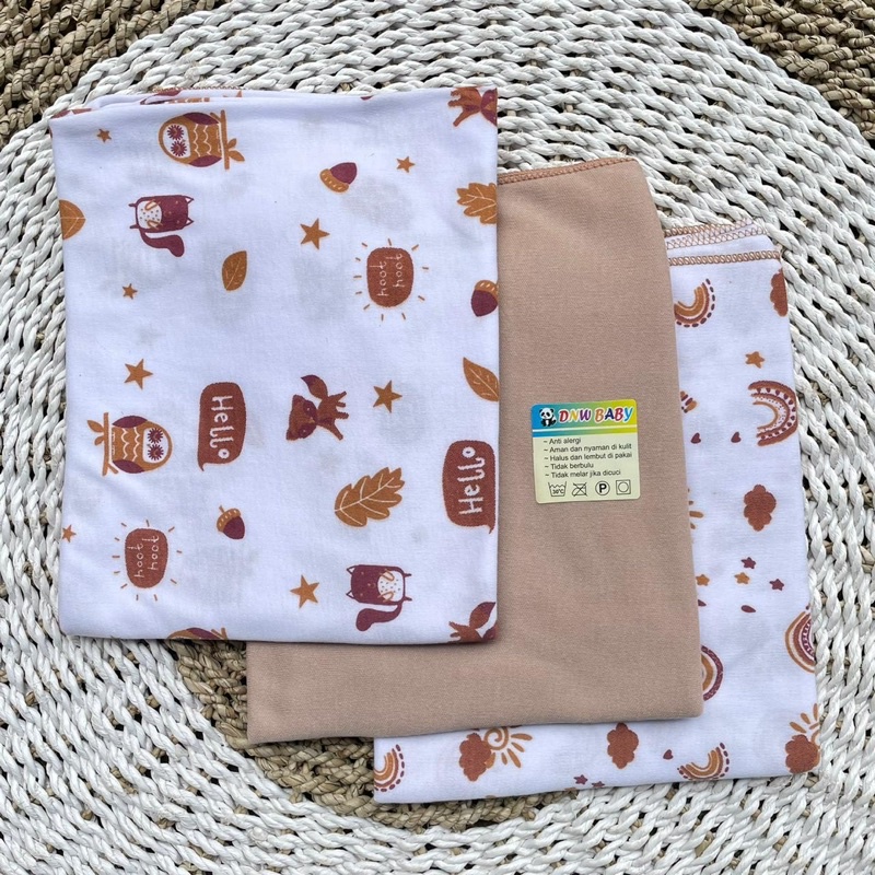 PROMO 7.7 3 PCS Bedong Bayi Pernel Bayi Alas Ompol Bayi Alas Tidur Bayi Selimut Bayi Pernel Warna DNW BABY