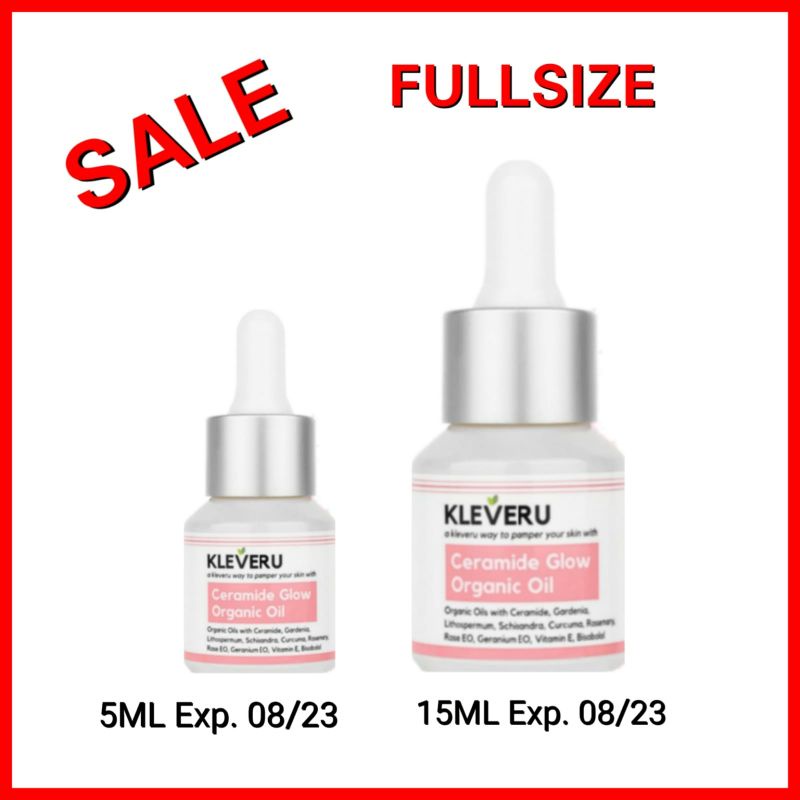 (SALE FULLSIZE) KLEVERU Ceramide Glow Organic Oil 5ml 15ml