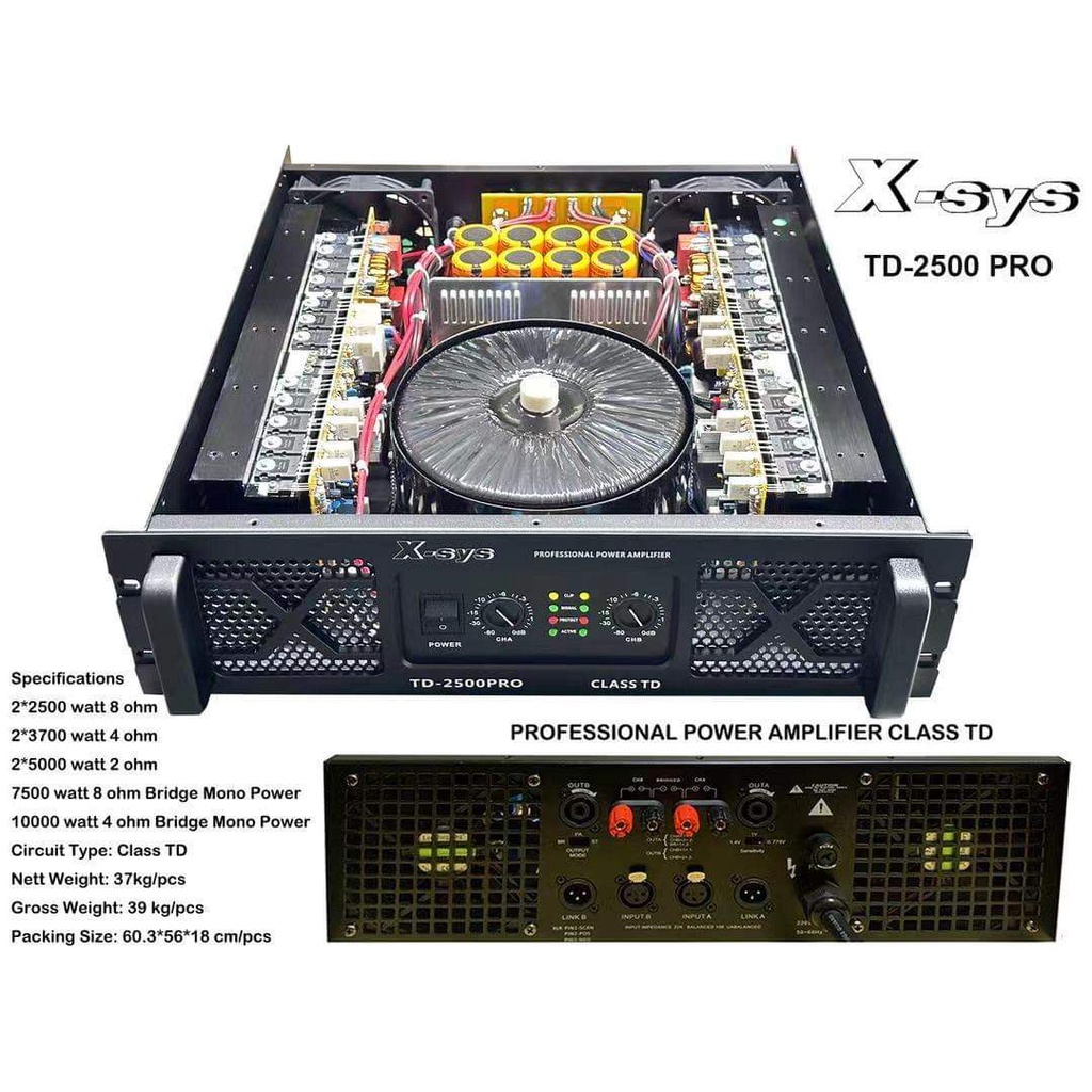 X-Sys Power Amplifier TD 2500/TD-2500/TD2500  PRO Power Amplifier Class TD Original