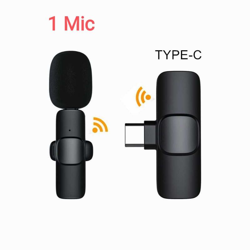 MICROPHONE MIC WIRELESS K9 ORIGINAL SUARA JERNIH NIRKABEL JANGKAUAN 20 METER TYPE C DAN OS IPHONE