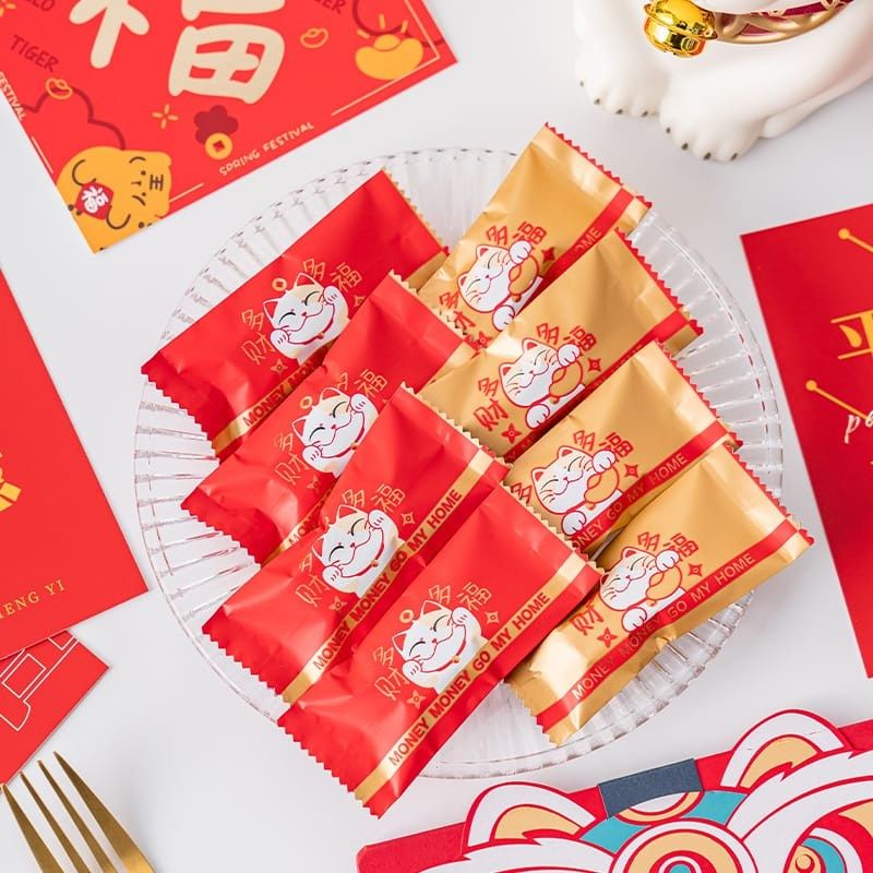 PLASTIK COOKIES IMLEK CNY - LUCKY CAT