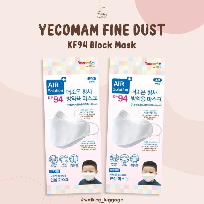 Yecomma Fine Dust KF94 Block Mask | Masker Anak KF94 Korea t-walkingluggage Murah