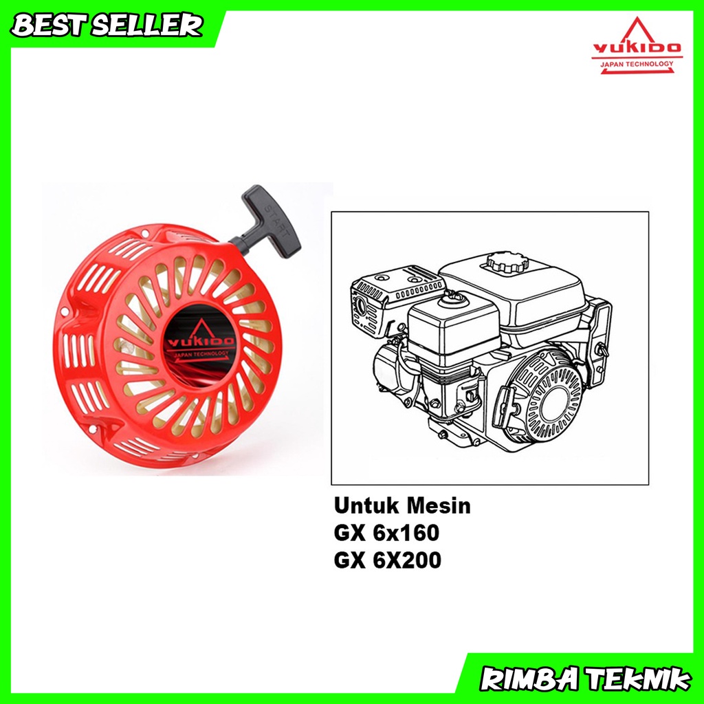 PROMO Recoil Stater Assy Gx160 Gx200 Tarikan Stater Engine Mesin Penggerak Bensin Gx160 Gx200  Recoil Stater / Engkol Mesin GX 160 dan GX 200