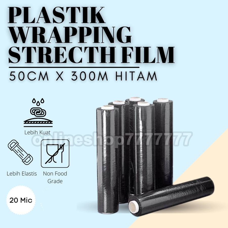 plastik wraping / stretch film 50 x 300 meter hitam