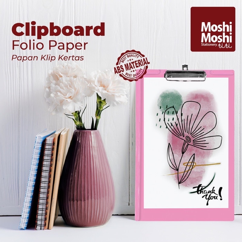 

Clipboard Paper Papan Alas Tulis Penahan Siku Kertas Ujian Anti Geser