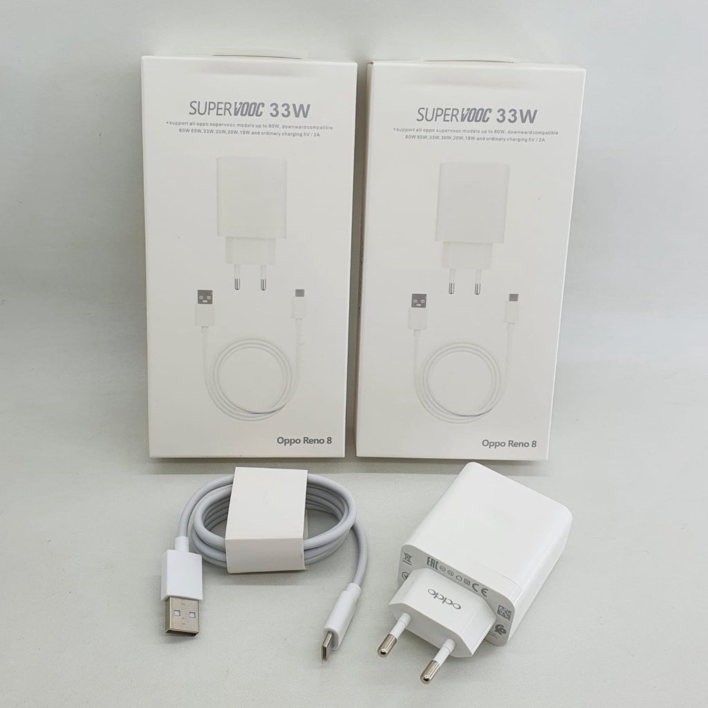 Charger OPPO Reno 8 33 Watt Super VOOC Type C Fast Charging Original Packing