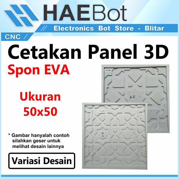 [HAEBOT] Cetakan Panel Dinding Motif 3D Ukuran 50x50 Spon Eva Model 1 50cm Spons Wallpanel Kotak Gypsum Semen Pola Geometris CNC