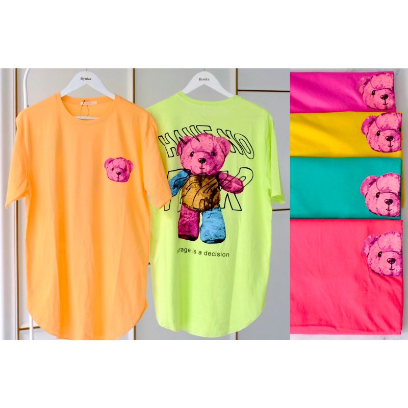 kaos oval wanita oversize/kaos oval jumbo karakter/ /motif depan belakang