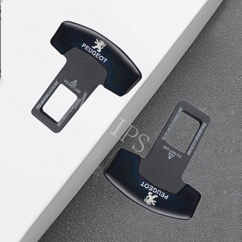 Peugeot 1/2Pcs Gesper Sabuk Pengaman Mobil Klip Metal Hard Plug Alarm Stopper Hilangkan Suara Untuk 2008 3008 508 408 5008 206 208 207 307 308 406