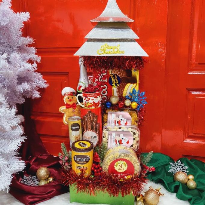 PAKET DEKORASI HAMPERS NATAL CHRISTMAS PARCEL HADIAH KUE KERING 350 WF54634ER