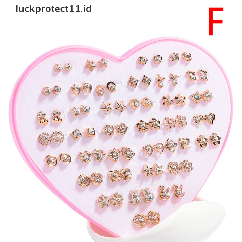 /Fashion Hot// Fashion// 36pasang Fashion Wanita Perempuan Kristal Diamante Bunga Stud Earrings Set Perhiasan.