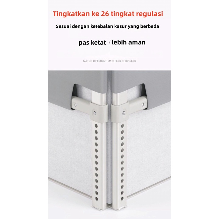 TidakPerlu Pengeboran Model Terbaru Baby Bedrail Bedguard Fence Pembatas Pengaman Pagar Kasur Ranjang Tempat Tidur Anak Bayi Bed Rail Safety Guard