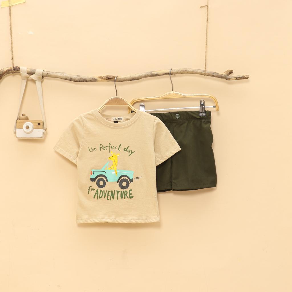 Smilee Oman Set 1-5 Tahun Little Bee Setelan Fashion Anak Unisex Adem CBKS P100