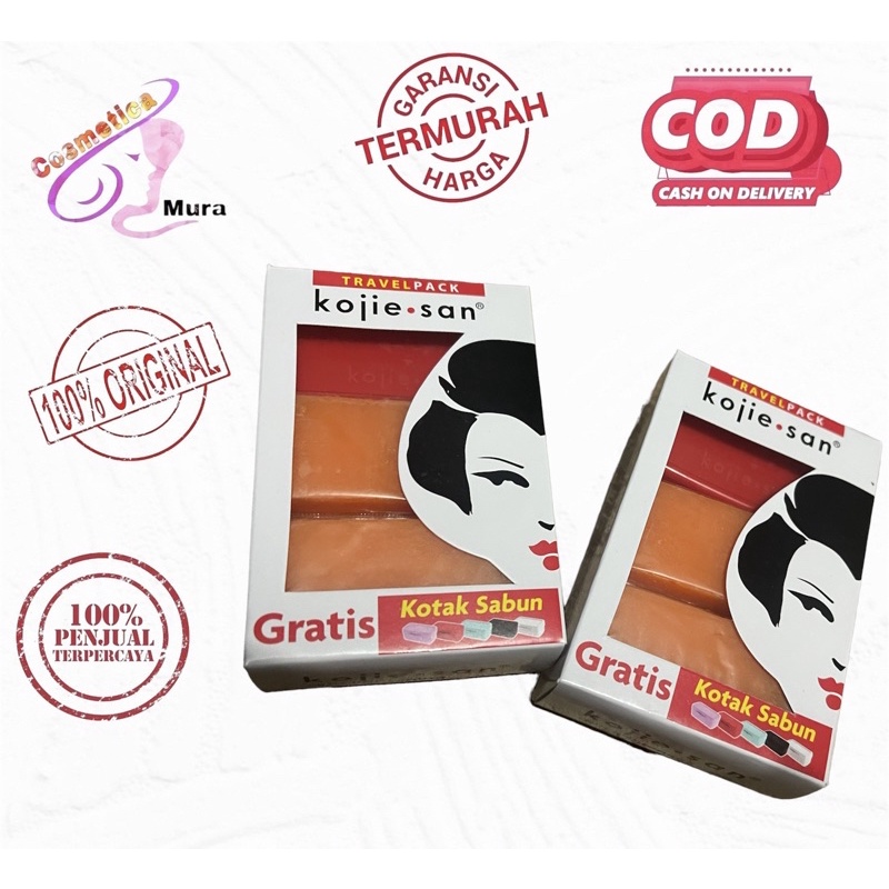 free kotak sabun - isi 6 - Kojie.San Skin Lightening Soap Travel Pack ORIGINAL