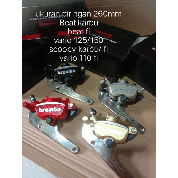Kaliper brembo samurai 2 piston ukuran 260mm Beat karbu/fi scoopy karbu/fi vario 110/125/150