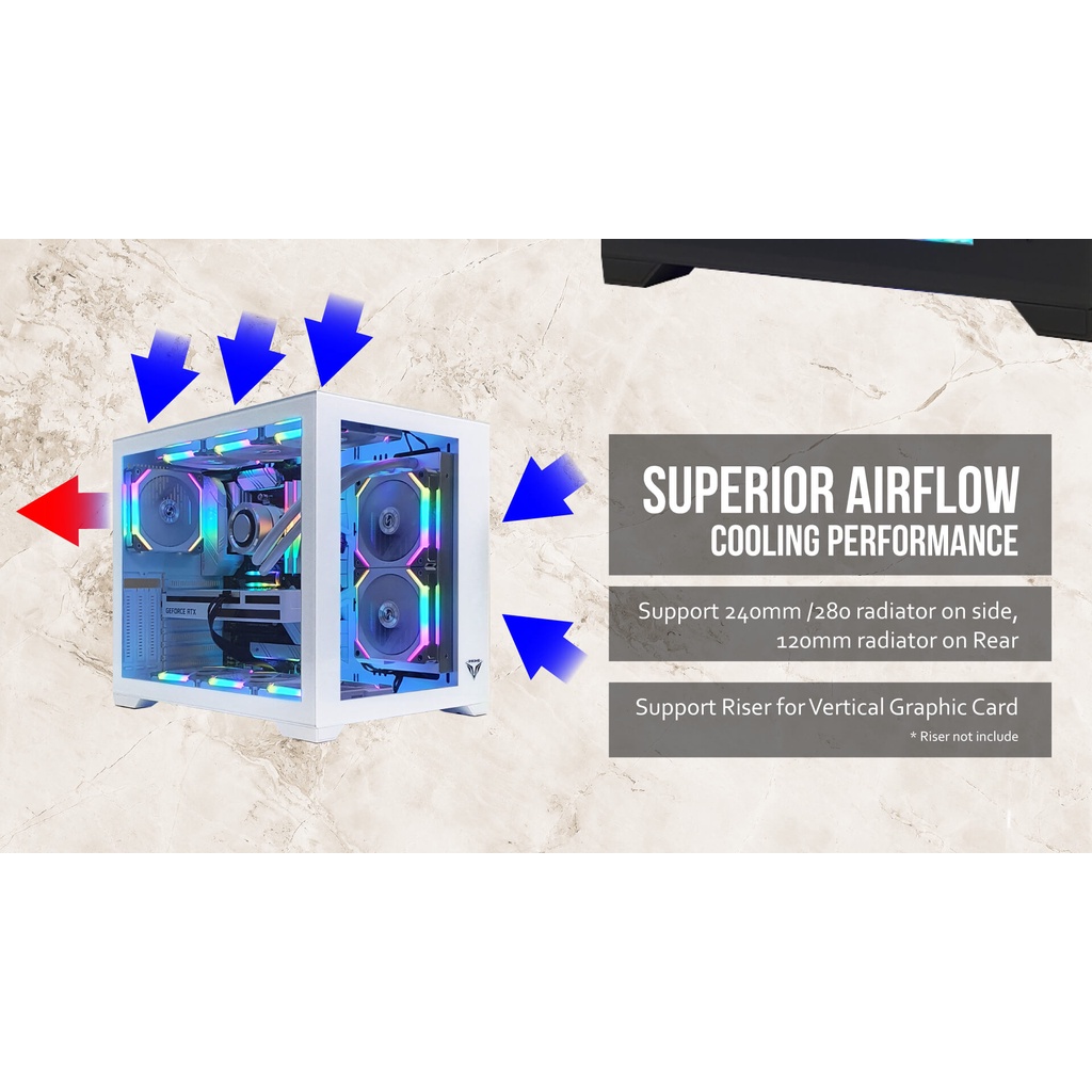 Casing Prime X-[K] black PRIME X K Tempered Glass Casing Gaming PC