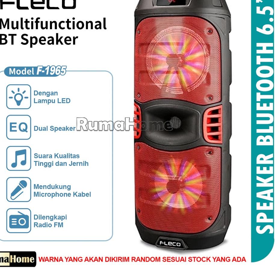 New Stock speaker portable bluetooth F-1965 dan F-1819 6,5 inch 2pcs atas bawah bonus mic. USB, remo
