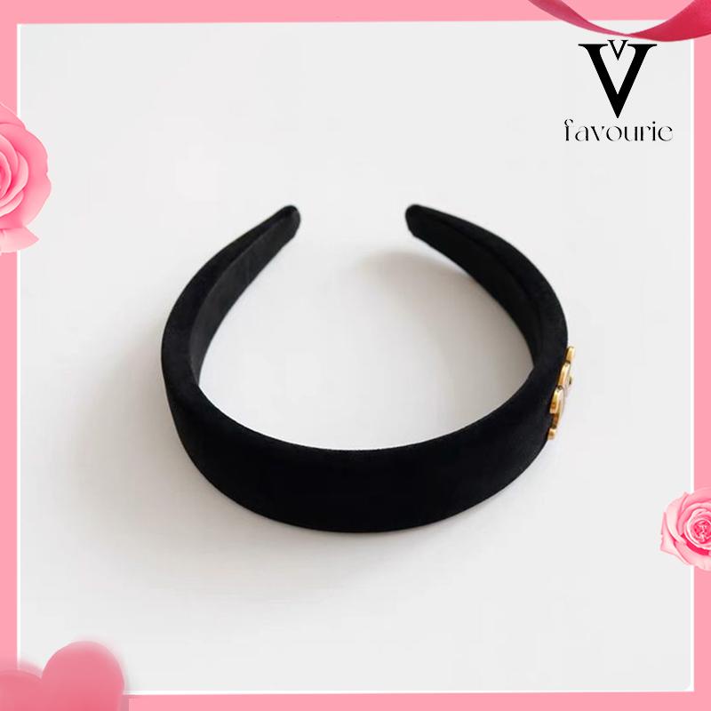CODHeadbands Camellia Warna Hitam Putih Untuk Aksesoris Rambut Wanita-FA